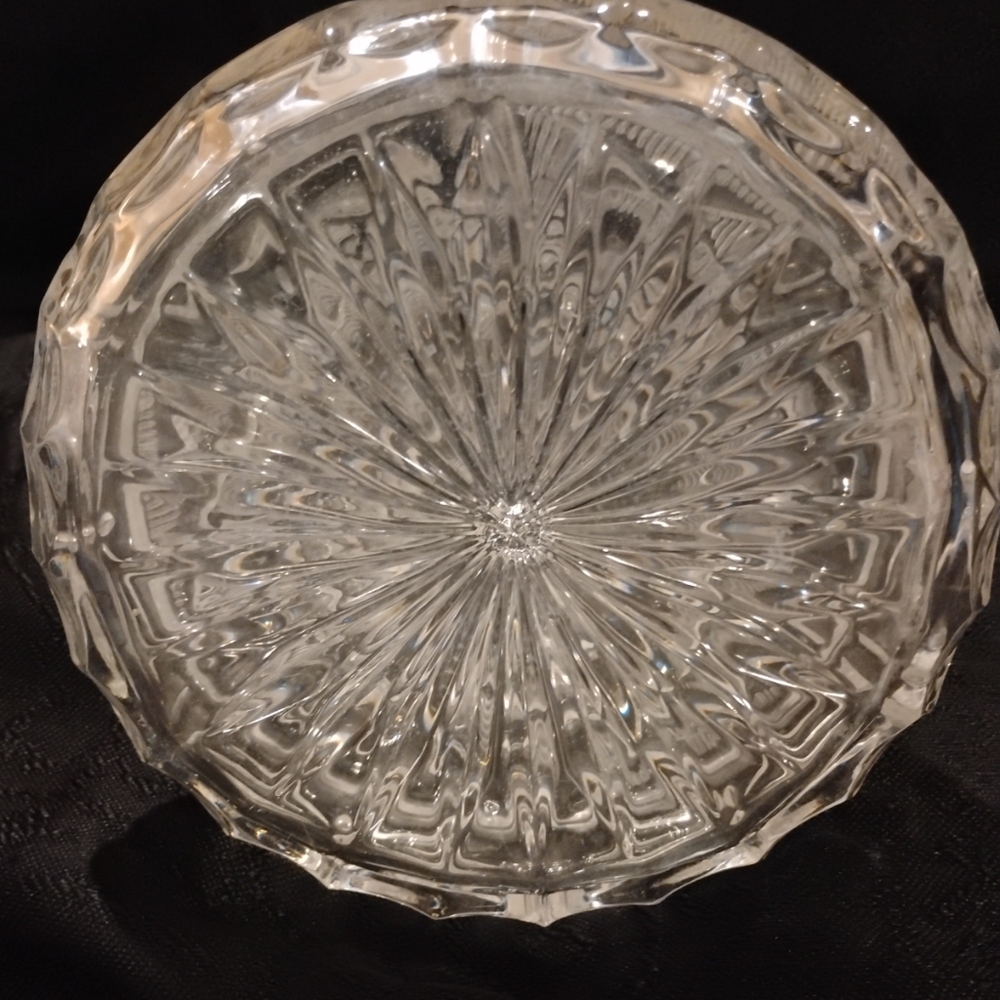 60'S ANTIQUE SHIP CAPTAINS ETCHED FLORAL LEAD CRYSTAL DECANTER - Picture 4 of 5